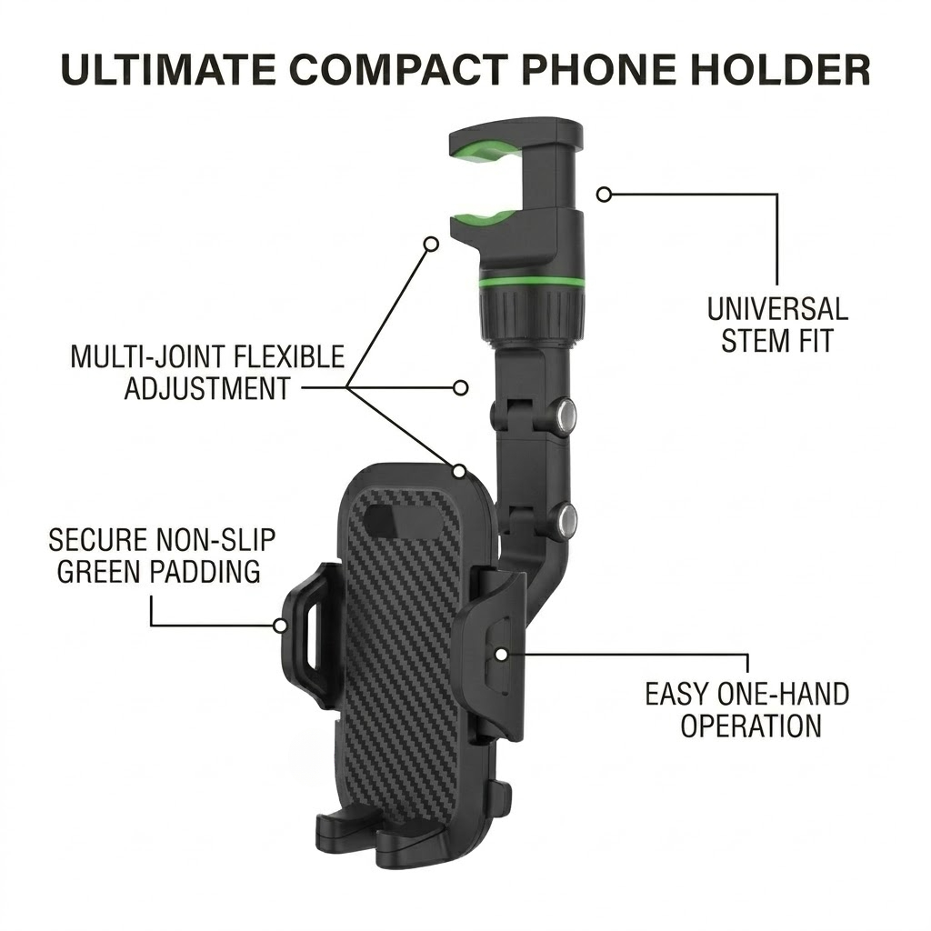 TEMU [360° Rotatable Adjustable] 2-in-1 Car Phone Holder And Base, Rotatable Adjustable Height , Suitable For Dashboard/instrument Panel, Ideal For