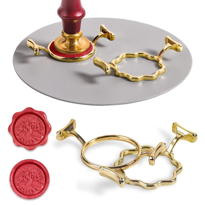 E-shop 2 Metall Siegelwachsformen (Rundes Blumendesign), Spezielles Siegelwachs-Set für Geschenkverpackung, Geeignet für Hochzeitseinladung-Umschläge,