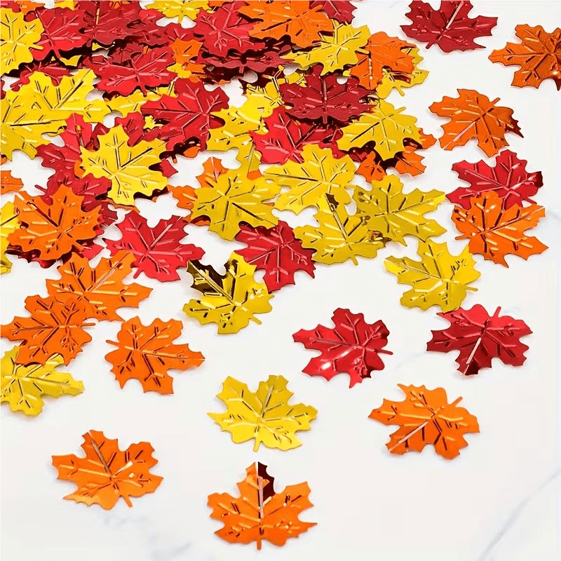 TEMU 100pcs Birthday Multicolor Paper Decoration Per Pack, Suitable For Birthday Parties, Autumn Maple Leaf Tossing Paper , Thanksgiving Party