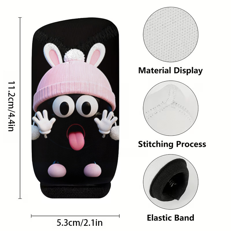 TEMU 1pc Cartoon Cute Rabbit Print Car Gear Shift Knob Cover, Fashionable Gear Protection Sleeve, Use, , And Clean. Suitable For Daily Commutes, Road