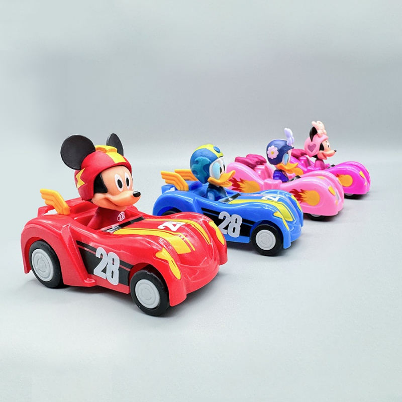 4pcs   cartoon cute     toy car cartoon ornament toy   racing car   figurine model   duck kart home ornament toy party gift