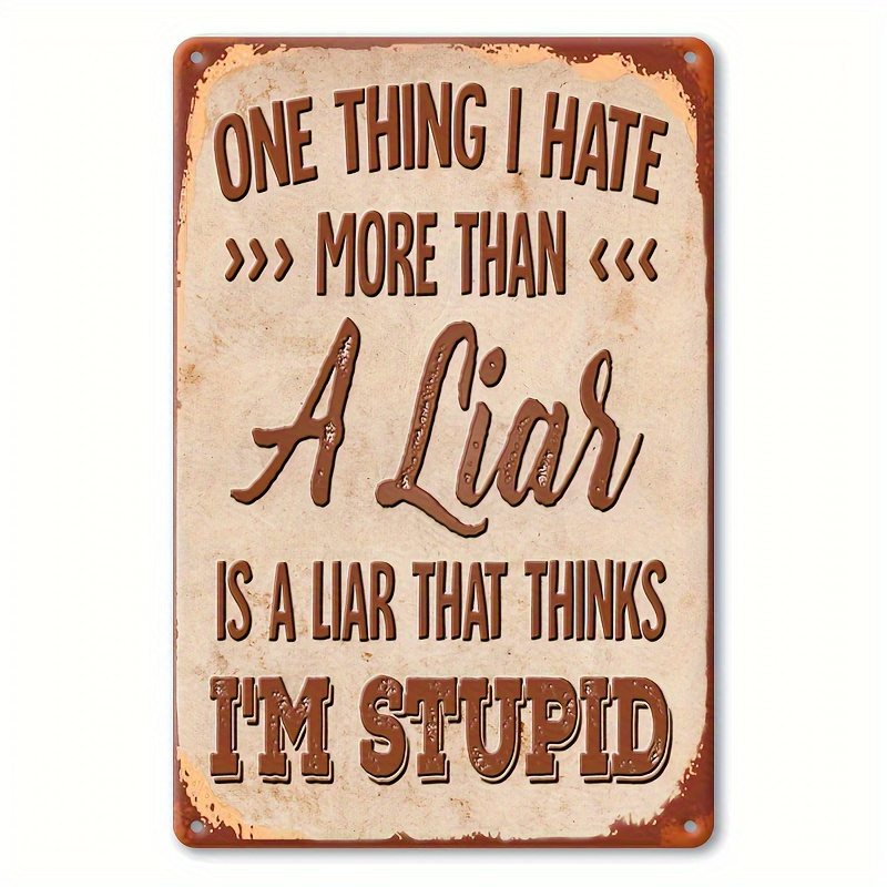 TEMU 2d Flat, Single-piece, "i Hate " Sarcastic Wooden Sign, Humorous Wall Decoration, Suitable For Home, Garage, Cafe, Bar, And Garden Decor- Gift,