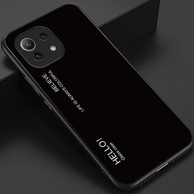 TEMU para Xiaomi 11 Lite 11 5G 4G, Estilo Degradado Azul y , Cubierta Trasera de Vidrio , Regalo