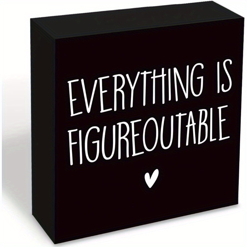 TEMU 2d Flat - 2d Plane, An Inspirational That Everything - Black And White Inspired Desktop Decoration, Featuring A 5x5 Inch Square Frame Made Of