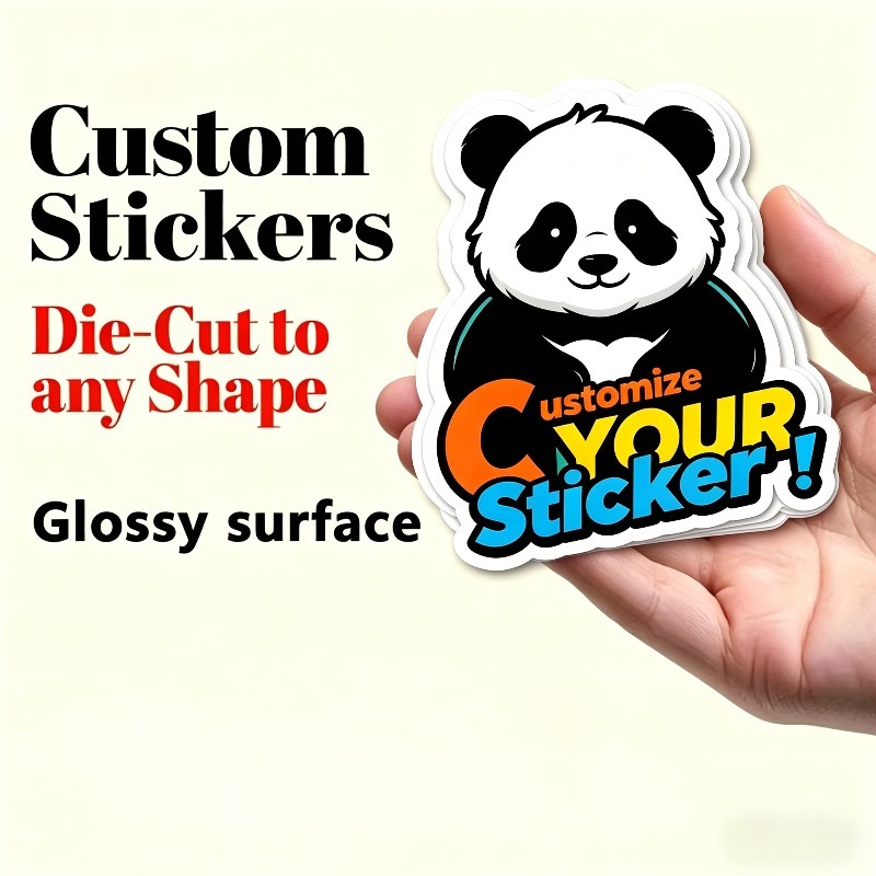 TEMU 80/90/100pcs Custom Die-cut Stickers, Optional Sizes 8cm/4 Inches Custom Die-cut Stickers, Arbitrary Shape Cutting, Custom Logo Or Photo,