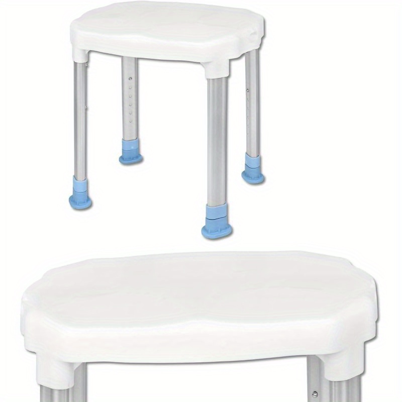 Image of Shower Stool Height Adjustable 41-53. 5cm Bathroom Stool Shower Aid Shower Seat Elderly Non-slip Bathroom Seat, To 150kg