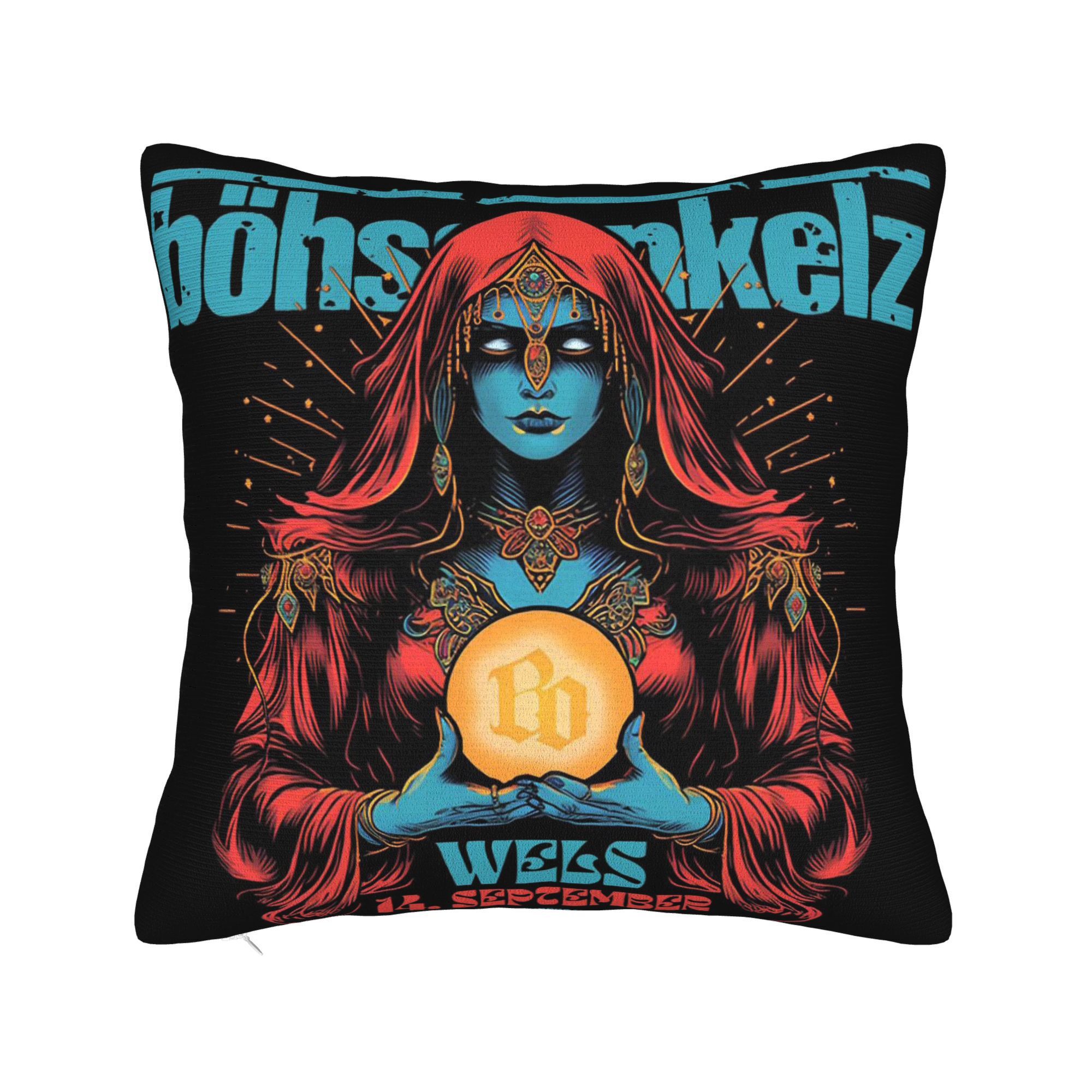 

1pc Style German Rock Band Decorative Cushion Cover, Soft Polyester, Machine Washable, Zipper Closure, Woven, For Room Types - Pillow Insert Not Included