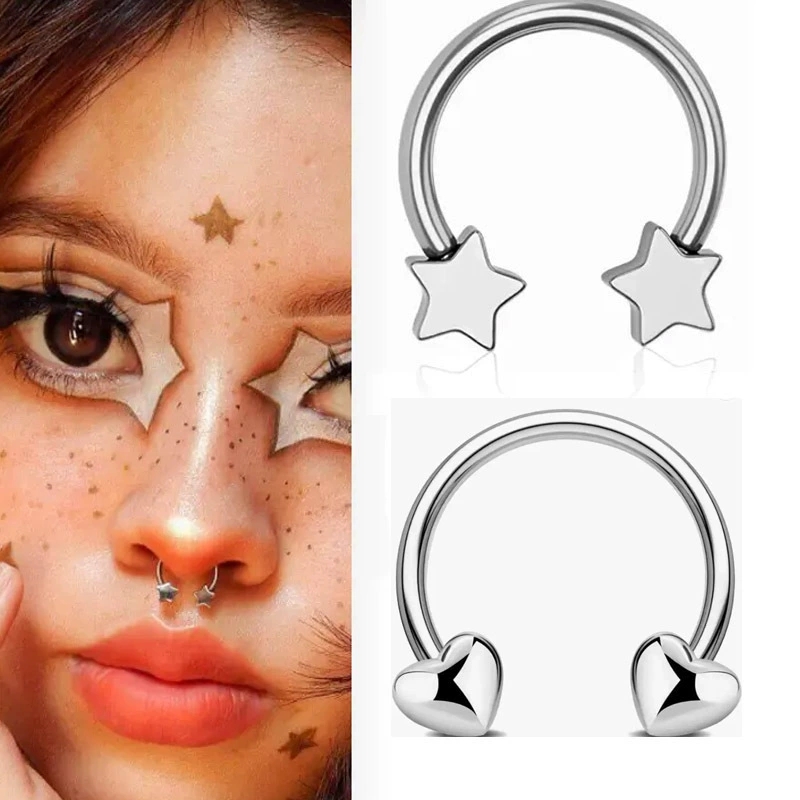 5 Or 8 PCS Surgical Steel Nose Rings & Studs - 16G To 20G, Multi-Color CZ, 7mm Length 14 thumbnail image