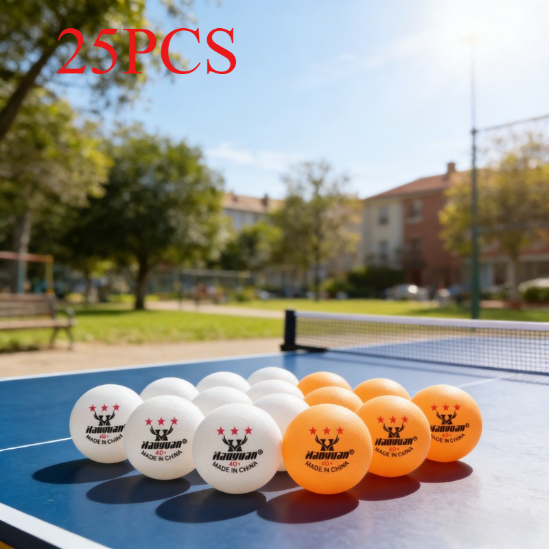 TEMU 25 stuks High-Bounce, Duurzame Tafeltennisballen voor Training in Geel/Wit, Perfect voor Buitengebruik, een Must voor Sport, en een Geweldige