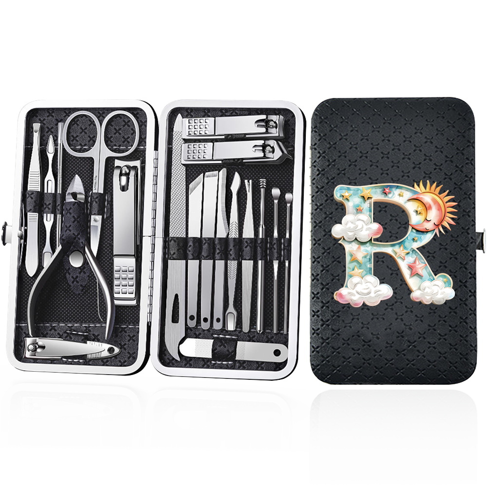19pcs Portable Nail Clipper Set with Storage Box