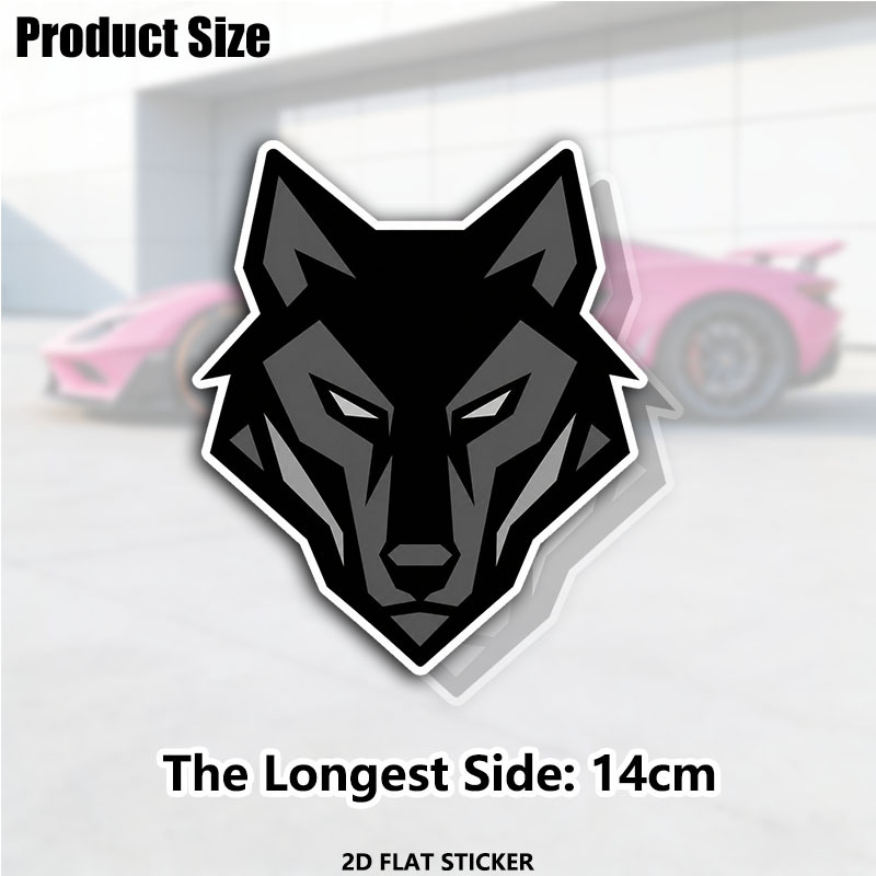 TEMU 2pcs 5.5inch Minimalist Wolf Head Car Sticker, For Cars Trucks Windows Laptops Water Bottles Tumblers Helmets Coolers, Waterproof Vinyl Decal,