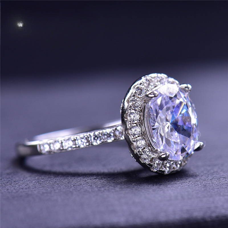 Oval Moissanite Engagement Ring 1.5-2 Carat S925 Sterling Silver