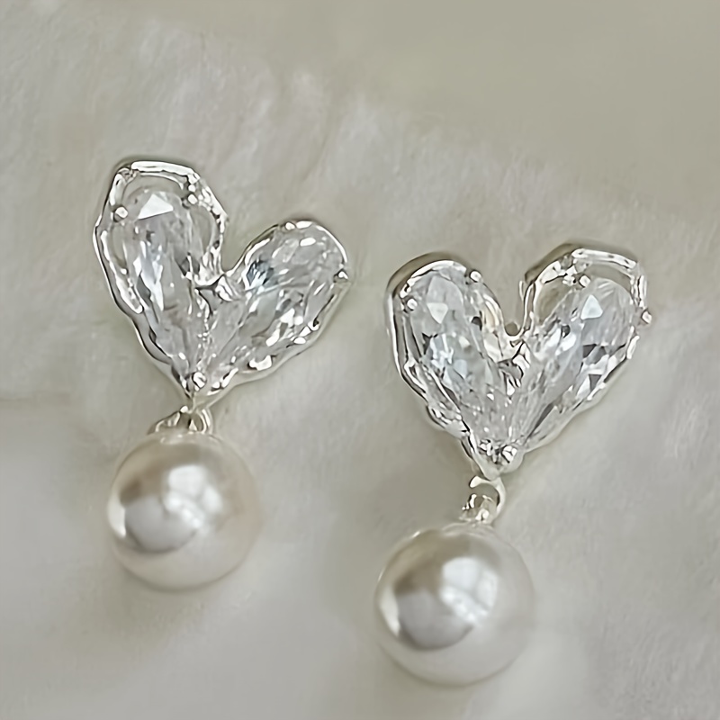 TEMU Un ensemble d'oreilles-boucles élégantes et charmantes de cœur pour femmes, petites et parfaites pour