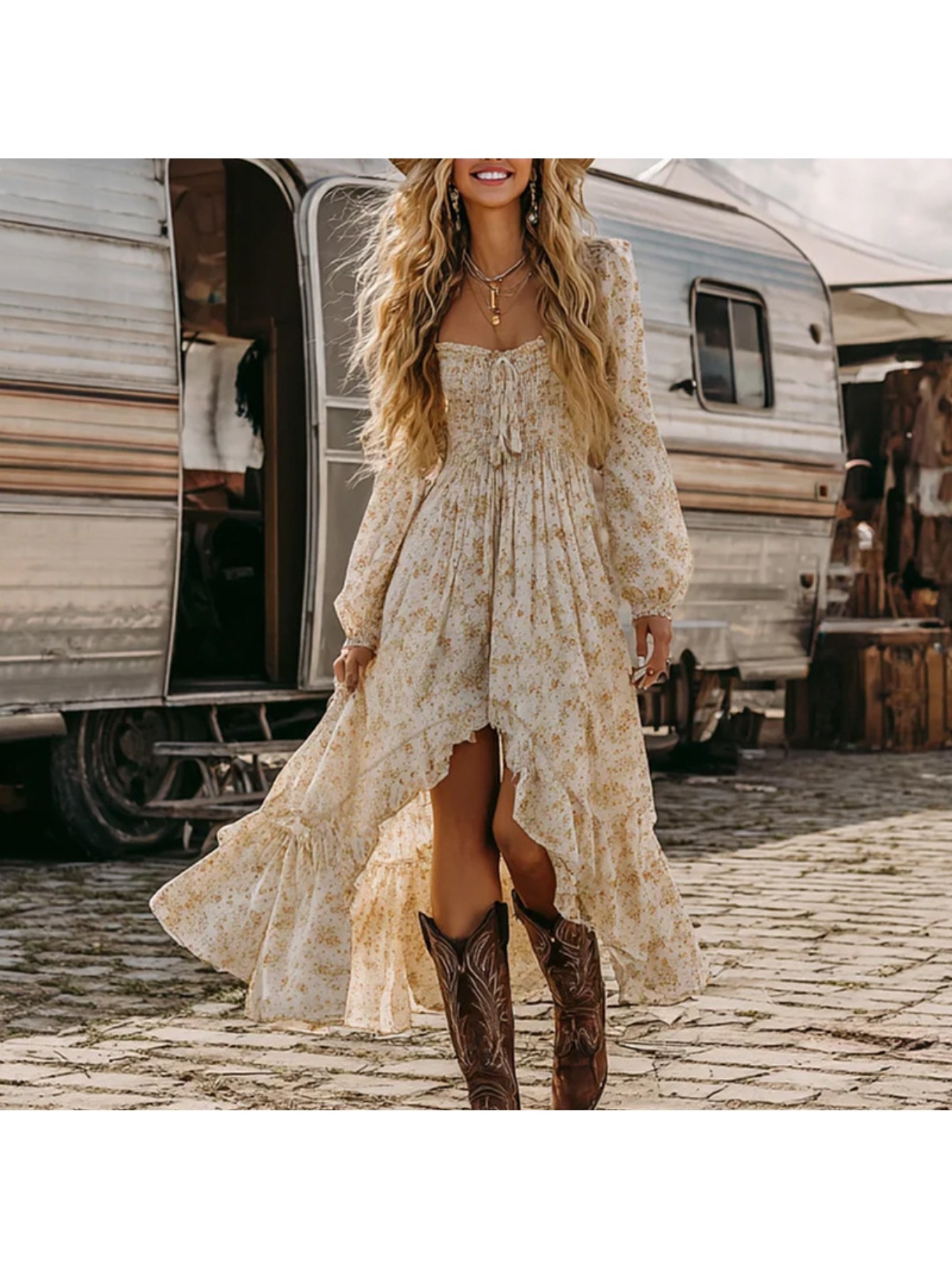 flowy western dress Western Belle Lace Dress for Girls – Flowy Cowgirl Party Outfit