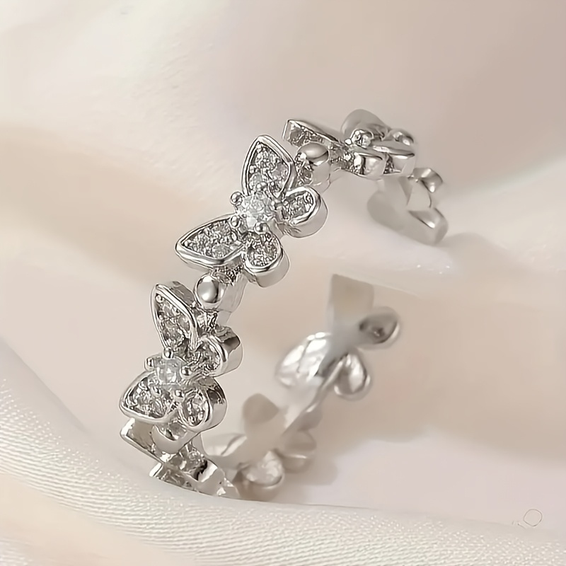 1pc Women'S Trendy Fashionable Individual Butterfly Open Adjustable Ring