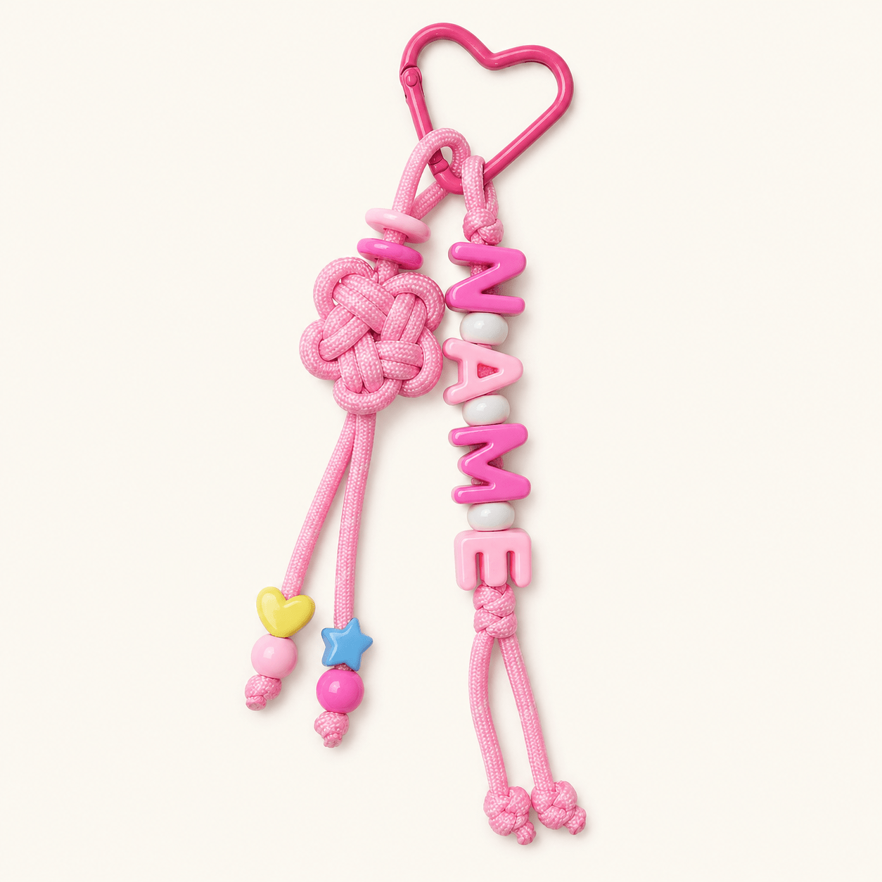 TEMU 1pc Colorful Woven Flower Keychain Personalized Acrylic Name Letter Customizable Handmade Rope Beaded Bag Charm Phone Pendant Christmas Birthday