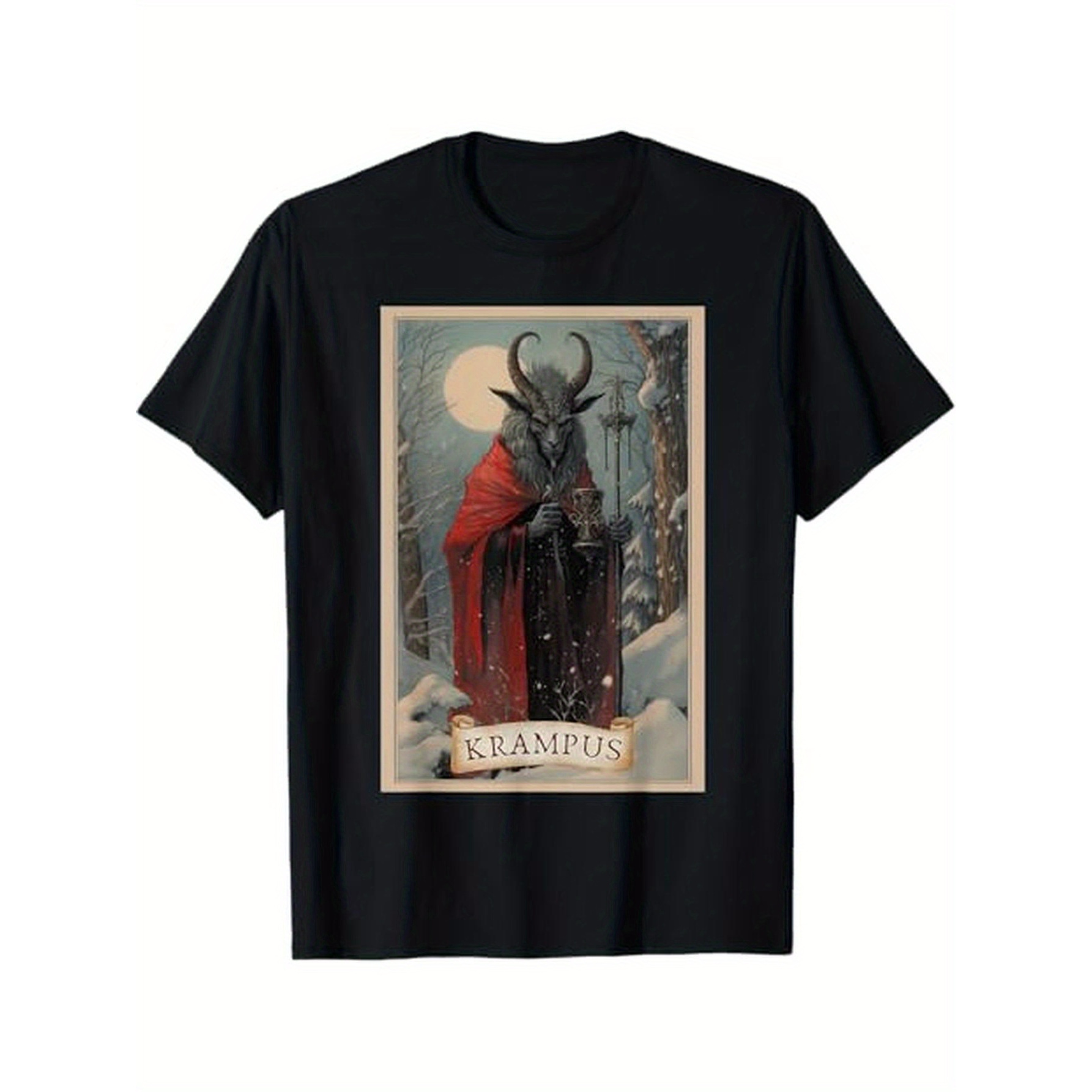 

Christmas Horror-themed Cotton T-shirt For - Casual, Breathable, Machine Washable - Black, Sizes S To Xxxl