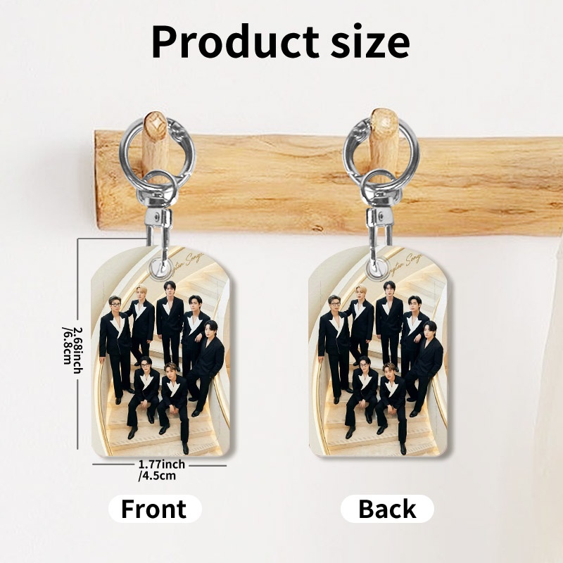 TEMU 2d Flat, 2d Flat B-t+s Pu Holder, 1pc 4.5x6.6cm Lightweight Compact Key Ring, Stylish Accessory For , Car Keys, Electric Vehicle Keys And Access