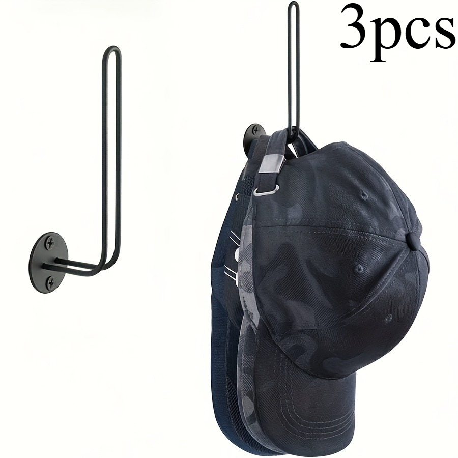 TEMU 3pcs Metal L-shaped , Used For Baseball Caps, Hat Storage Rack Hooks, Wall Mounted Hat Racks, Household Metal Multifunctional Storage Organizer