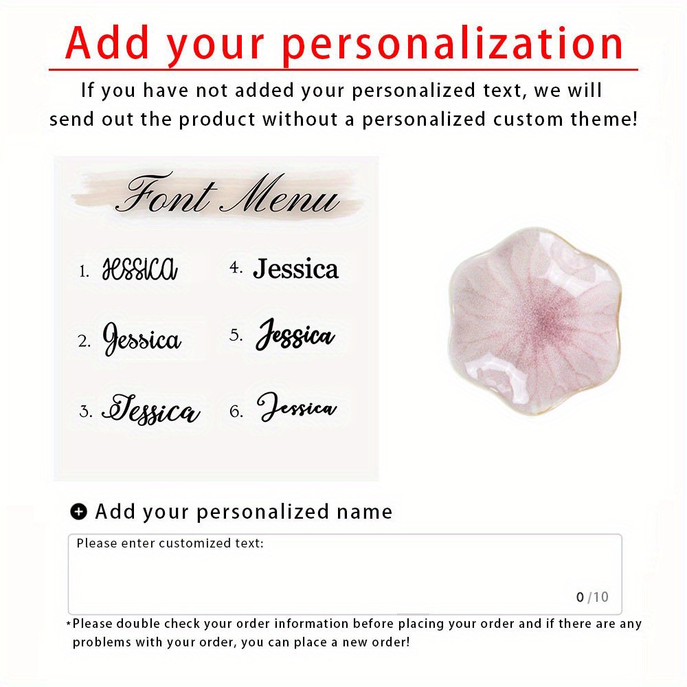 TEMU Personalized Custom Floral Porcelain Jewelry Plates, Ring And Key Jewelry Plates, Custom Ring Plates, Bridal Party Favors Jewelry Plates,