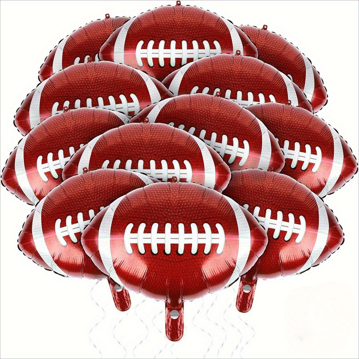 Image of Set Of 12 Foil Soccer Balloons - Ideal For Game Day, Birthdays, And Graduation Parties - Durable Foil, Brown