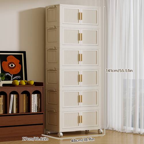 48cm front length 27cm side width 2 3 5 6 tier storage cabinet lidded storage box snack magnetic cabinet file cabinet swivel wheels movable assembly cabinet household storage cabinet magnetic function double door