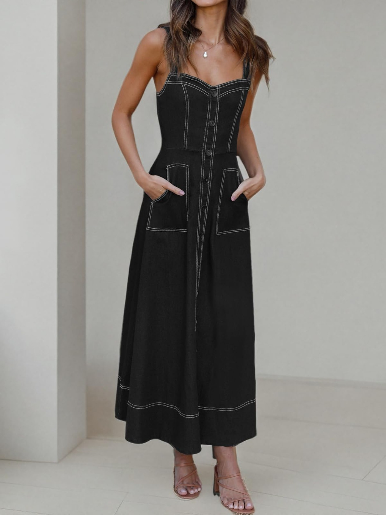 denim sleeveless dress sold on Temu United States
