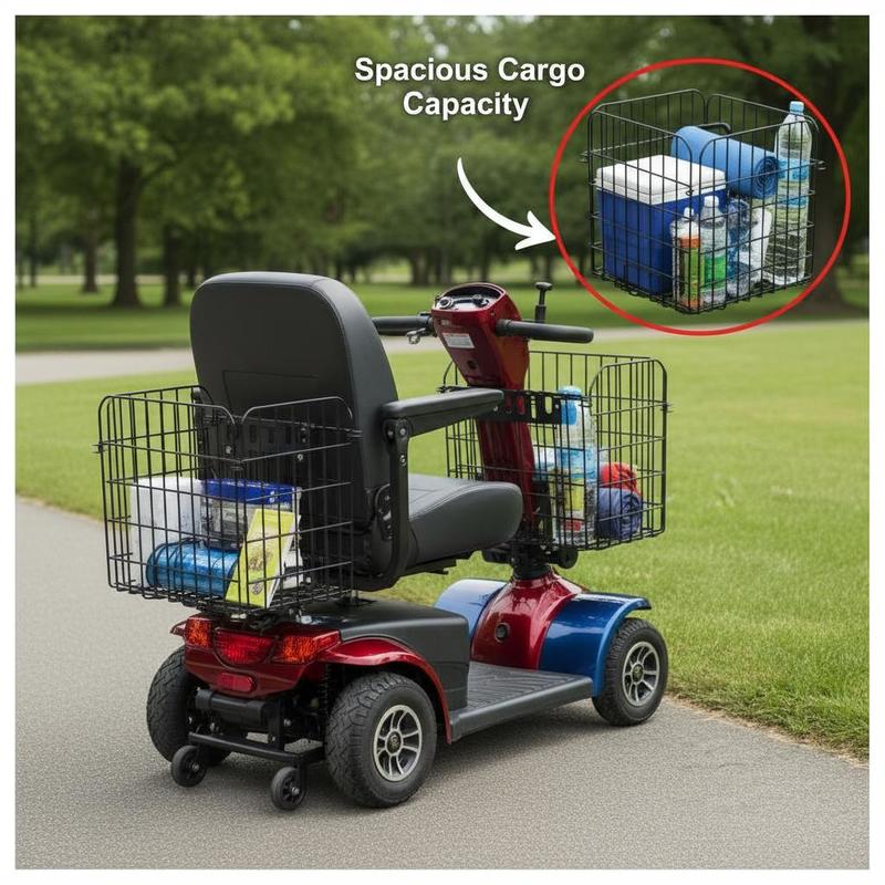 Image of Luggage Basket, Bike Basket, Storage Basket, Dimensions 45x45x39cm, Suitable For Shopping And Leisure Trips, Large Capacity, 2.54cm Rear-mounted, Suitable For Scooter Accessories.