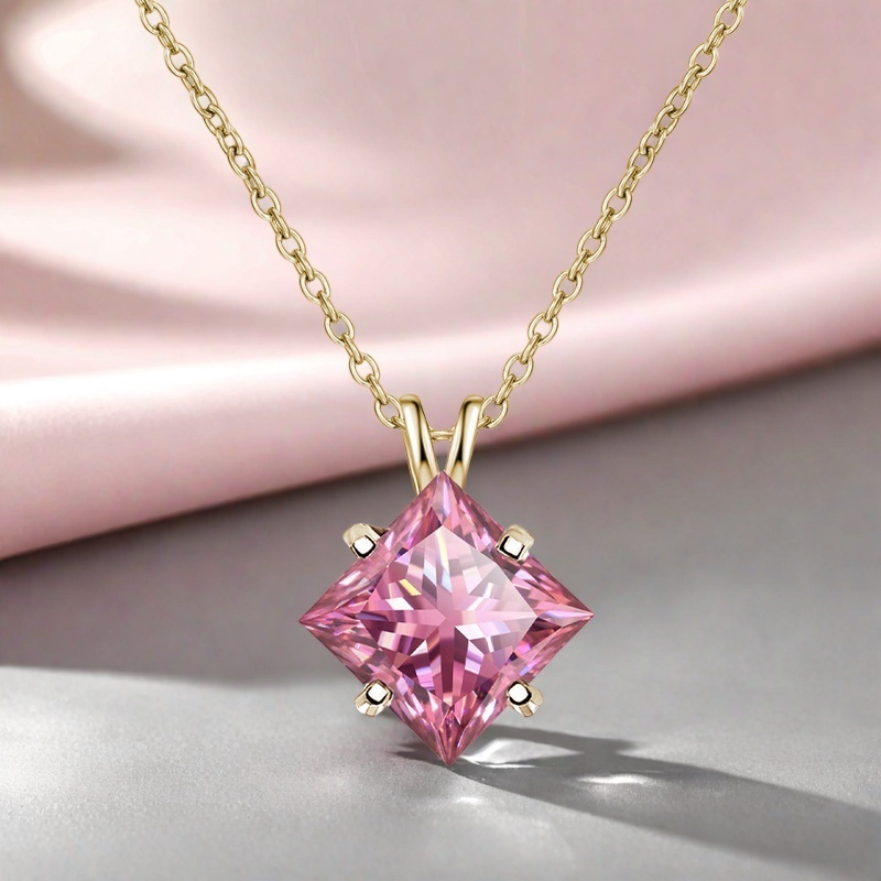 TEMU S925 Sterling Silver Necklaces For Women Synthesising Moissanite Pendants As Gift For Party Weddings Engaged