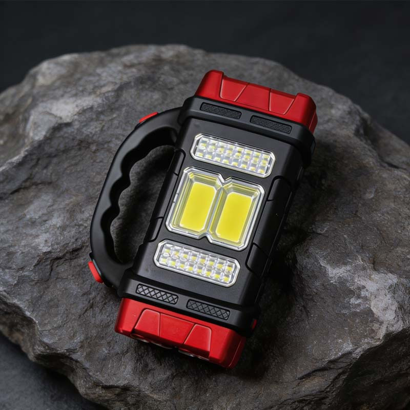 TEMU 1pc Lampe Portable Multifonction, Lanterne d' solaire/rechargeable USB, Lampe de poche à 4 avec lumière latérale, Double lumineuses et arrière,