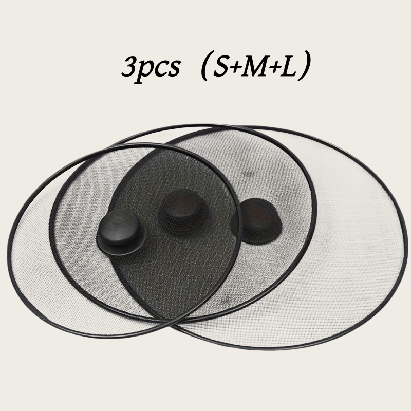 TEMU 3pcs Splash Guard Set - Heat-resistant Mesh Cover To Prevent And Smoke, , Perfect For Healthy Cooking, Essential Kitchen Item | Solid Stainless