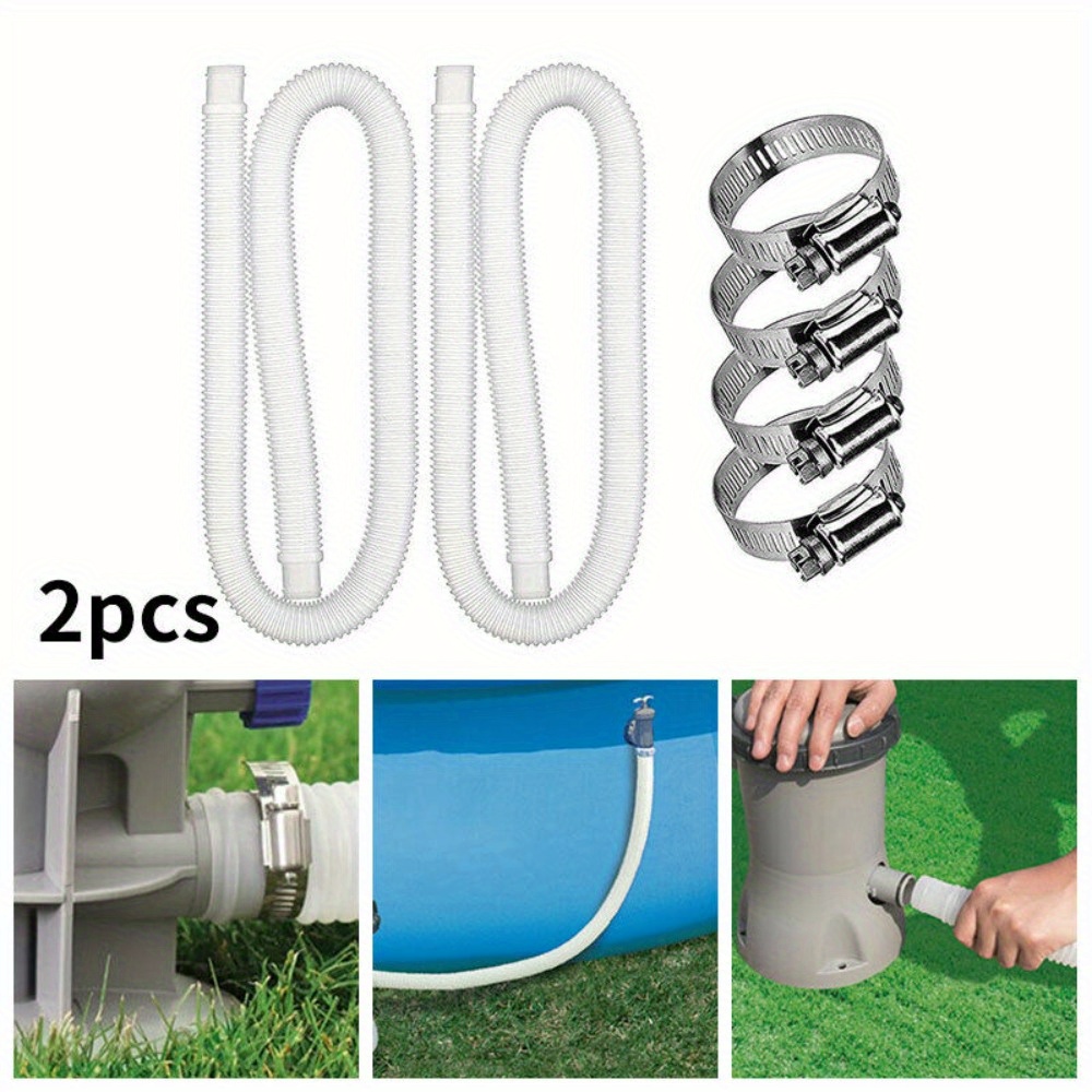 Inflatable Pool Hose Replacement Hose For 300/ 330/ 530/ 1000 Gallon Pool Pumps Twin Hose 4 Swimming Pool Hose Replacement For Ground Pools Accessories