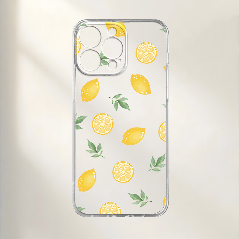 TEMU Uv Printed Phone Case Featuring A Vanilla Lemon Roses Design, Providing 360-degree Protection. Compatible With Iphone Models 11 Through 16 Pro