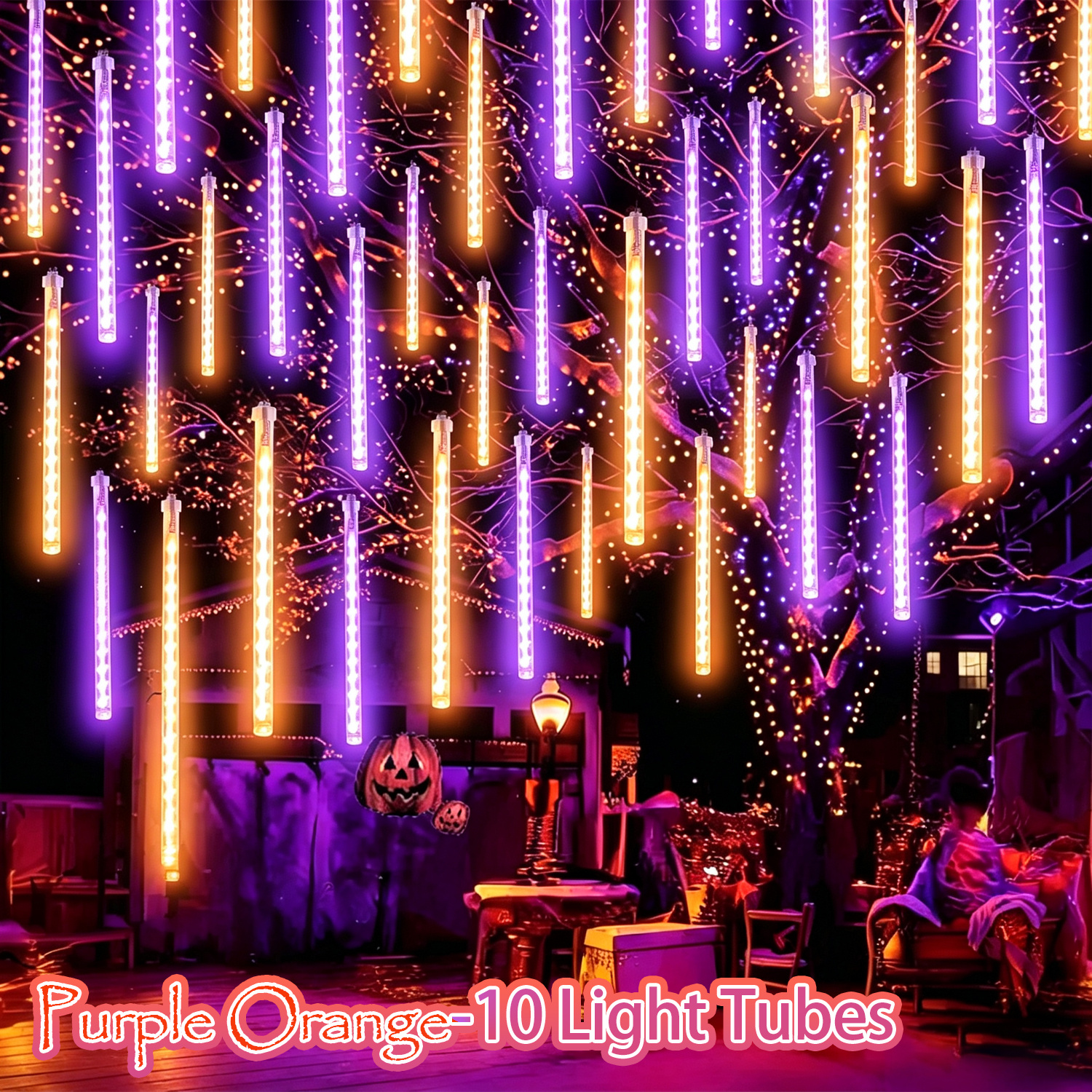 TEMU Christmas Shooting Star String Lights, Set Of 10pcs Led Tree-hanging Lights With Smart Switch, 1500mah, And 11.8ft Long Lead Wire. In Multiple