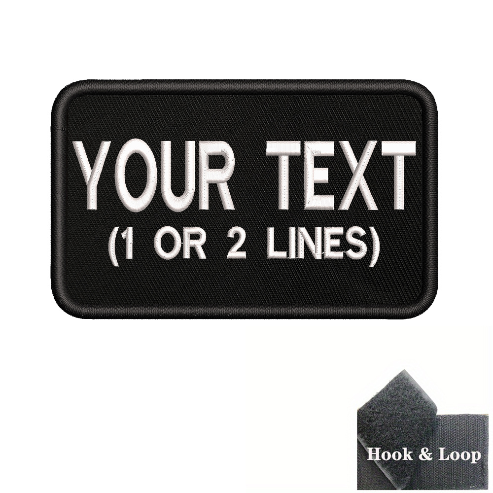 TEMU 1pc 2x3inch Custom Embroidered Name Personalized Text And Number Patch Stripe Badge Armband With Iron-on Or Backing, Suitable Use On Backpacks,