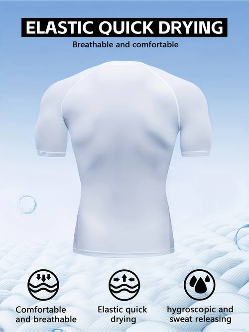 2pcs mens compression quick high gym and outdoor sportswear with a simple featuring a shapewear t shirt and layered shorts moisture wicking fitness apparel suitable for gym cycling and sports