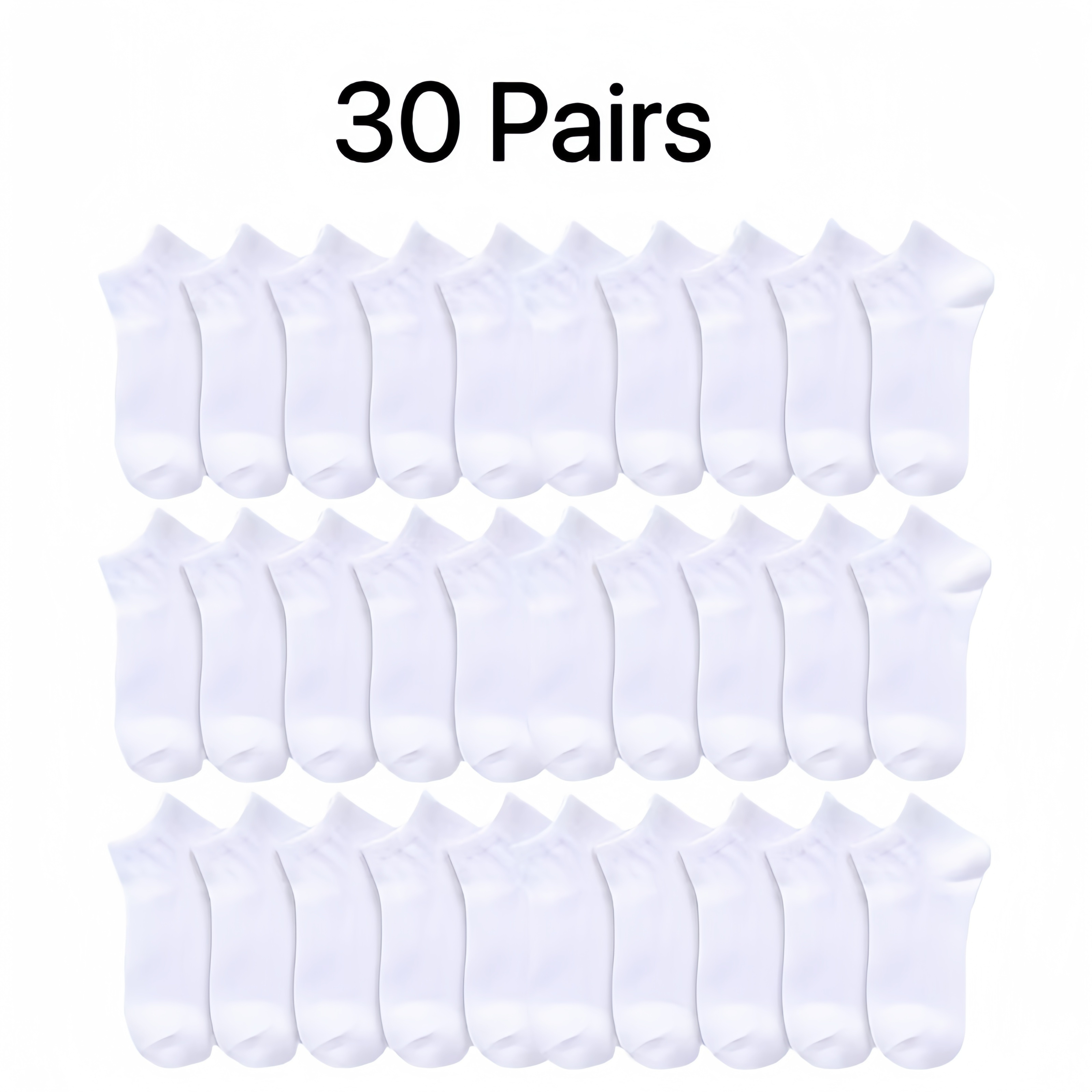 TEMU 30/ 40/ 50 Pairs Of Simple And Comfortable Short Socks - Breathable, Lightweight, Anti-odor Casual Sports Socks, Suitable For And Men And Women