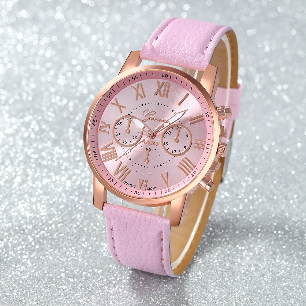6 stuks MSCXDK Nieuwe Dames Business Luxe Mode Quartz Horloges, Ronde Wijzerplaat, Quartz Uurwerk, voor Dagelijks Gebruik en Formele Gelegenheden Polshorloge, Verjaardagscadeau, Jubileum, Afstudeercadeau - Luxe Design, Modieus Exquise, Feest, Valentijnsdag