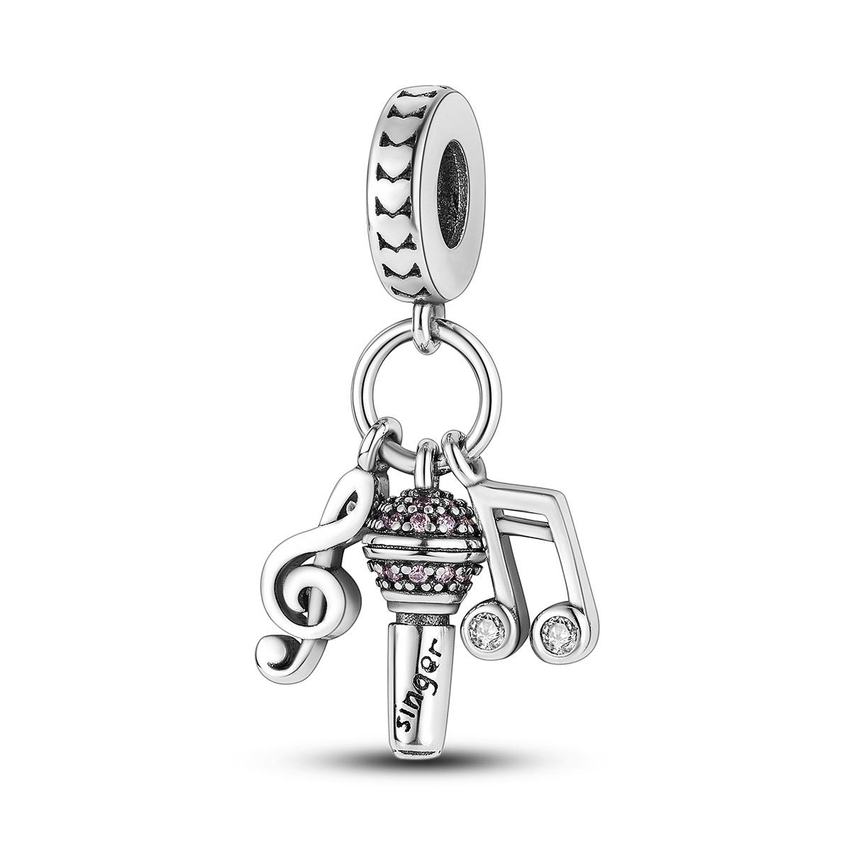 E-shop Musiknoten-Mikrofon-Anhänger für Original-Armband Halskette, DIY-Schmuckgeschenk für Sänger