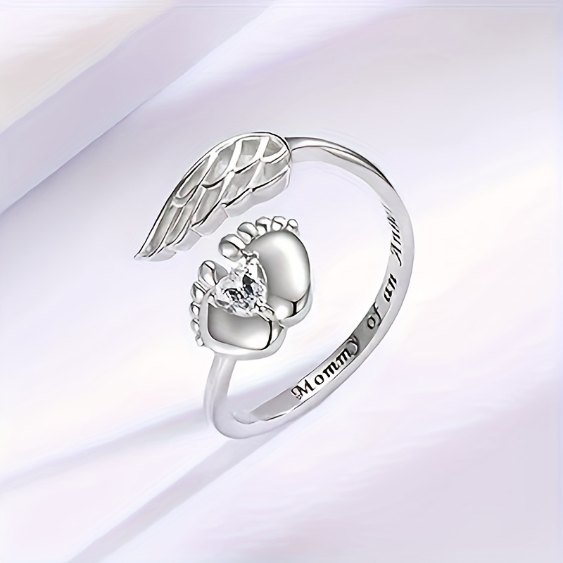 Romantic Letter Ring with Shiny Synthetic Zirconia