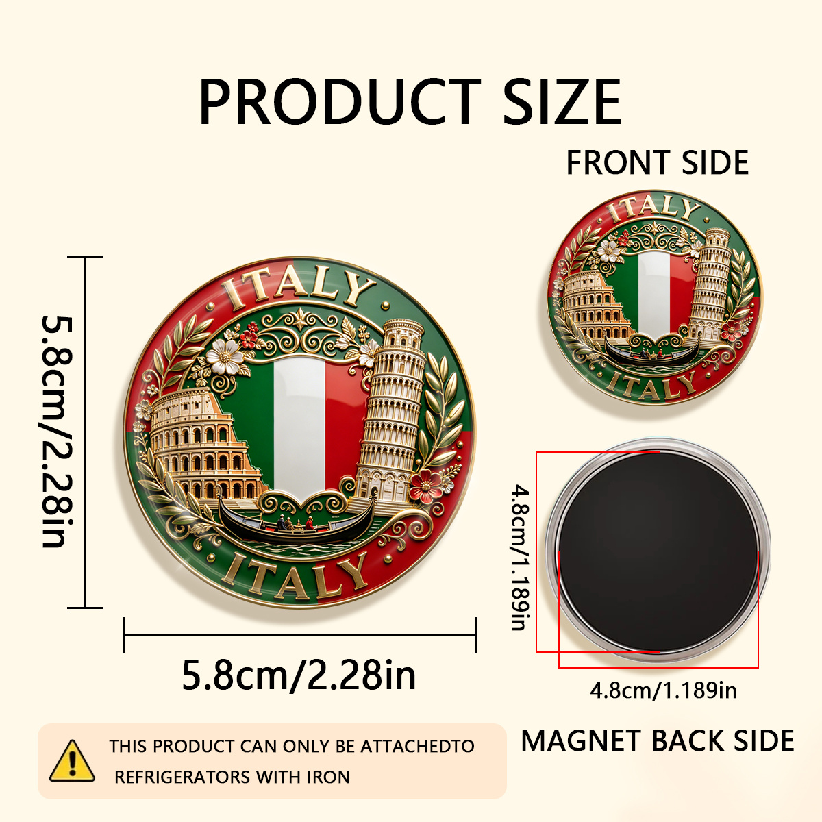 TEMU 1pc 2d Flat Durable Round Fridge Magnet, Suitable For To Refrigerators, Whiteboards, Handicrafts, Photos, Stickers, Postcards, Tools, Kitchen