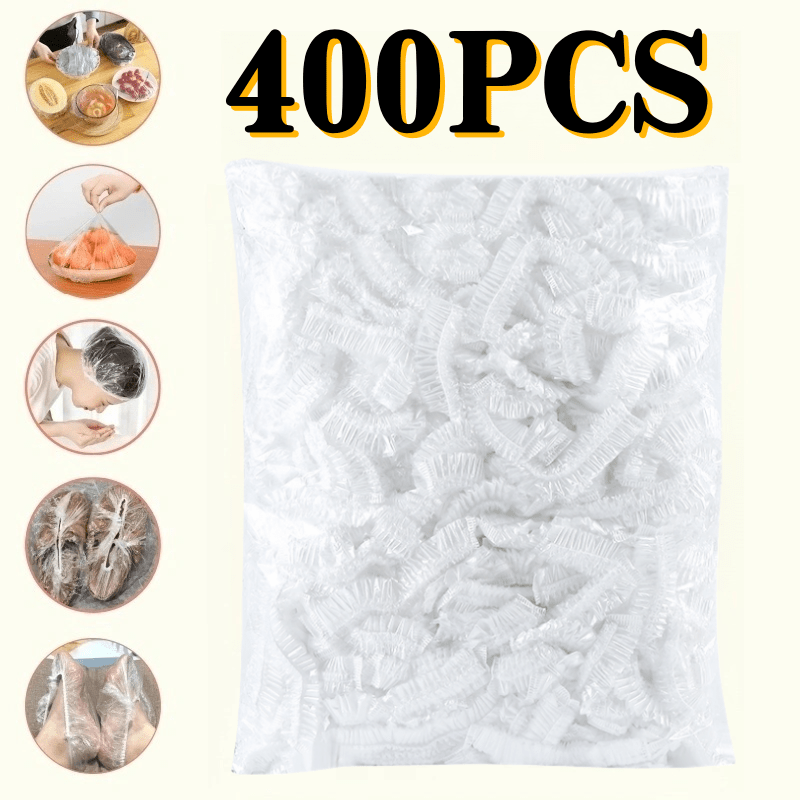 New Arrival - 400pcs Food-grade Pe Material, Low-temperature Resistant To -40°c And High-temperature Resistant To 110°c. Convenient Wrap Covers, Dustproof Covers, Instantly. , Humanized For Simple