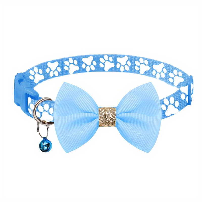 1pc pet collar with adjustable cute bow tie collar design   black gray brown with paw print pattern durable polyester material suitable for small and large dogs and cats for daily use and special Product details 20