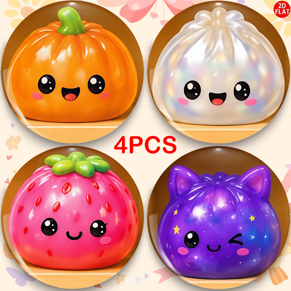 TEMU 2d Flat, 4pcs/set 4pcs Bun Strawberry Badges - Flat Suitable For Backpacks, Hats, Anime Decorations, -themed Gifts, Fine For, Parties, Festive