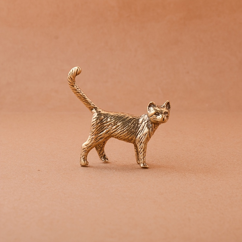 TEMU 【商品名】チャーミングなヴィンテージ キットン スタチュー - メタル 猫 フィギュア、レーション ティー ペット お金を呼び寄せる、オフィス デスク オーナメント、カントリースタイル、手作りクラフト、ギフトに最適