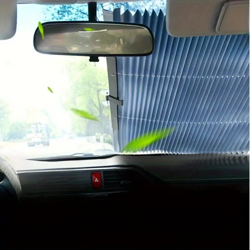 1pc automatic retractable windshield sun protection with uv protection can shading heat insulation suitable for vehicle windshields details 7