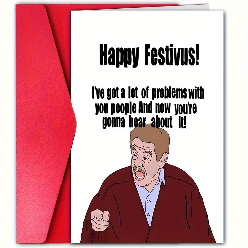 

Christmas Greeting - 4.7"x7" | For , & Dad | Humorous ' Festivus'