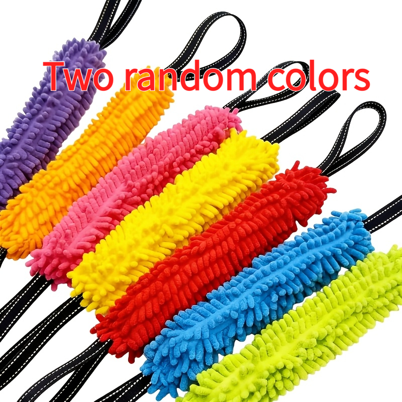 TEMU Random 2-pack Dog Outdoor Toys - Sturdy Double-ended Handles, Soft Chew-resistant Tug And Bite Toys, Suitable For Aggressive Chewers - For Small