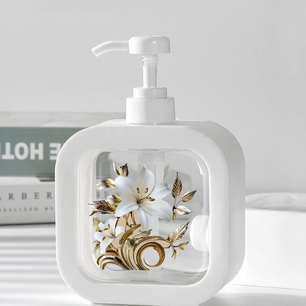 Image of Decorative Soap Dispenser With Pump - Elegant , Transparent Plastic, Compatible With Moisturizing Hand Soaps, Easy To Refill. Suitable For Bathroom And Kitchen Use, With Decorative Effect
