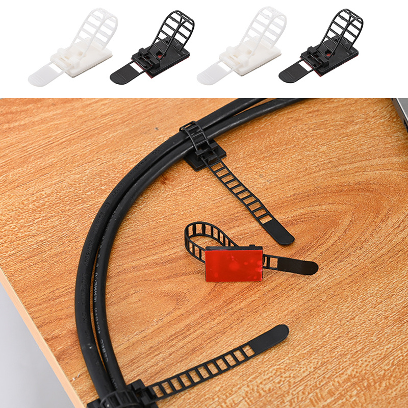 12pcs Adjustable Self-Adhesive Wiring Clips for Cable Management
